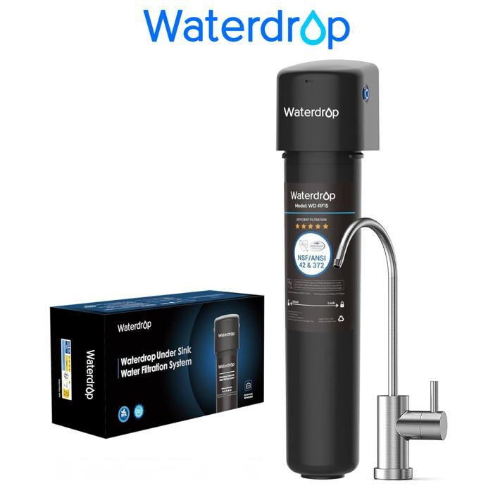 Waterdrop 10UB Système de Filtre à Eau Sous Évier avec Robinet Dédié, 11K Gallons de Filtration D'eau de Grande Capacité
