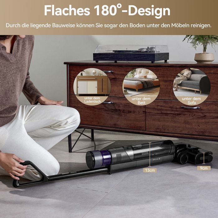 Aspirateur Laveur Sans Fil-JONR ED12 Pro,Aspirateur sans Fil 4 en 1,Autonettoyage 70°C,Séchage à air chaud 80°C,40 Mins (230 m²)