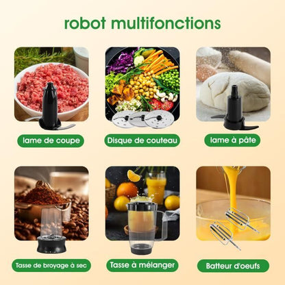 Robot culinaire - FIMEI - HGM-420 - 800W - Bol 1,5 L - 3 vitesses + Pulse