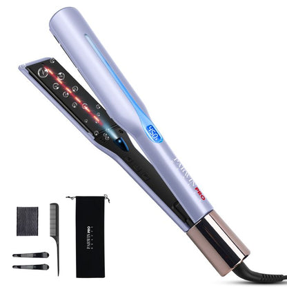 Lisseur cheveux infrarouge ionique 45 mm PARWIN PRO BEAUTY, plaques larges pour cheveux épais, bouclés, 14 températures, violet
