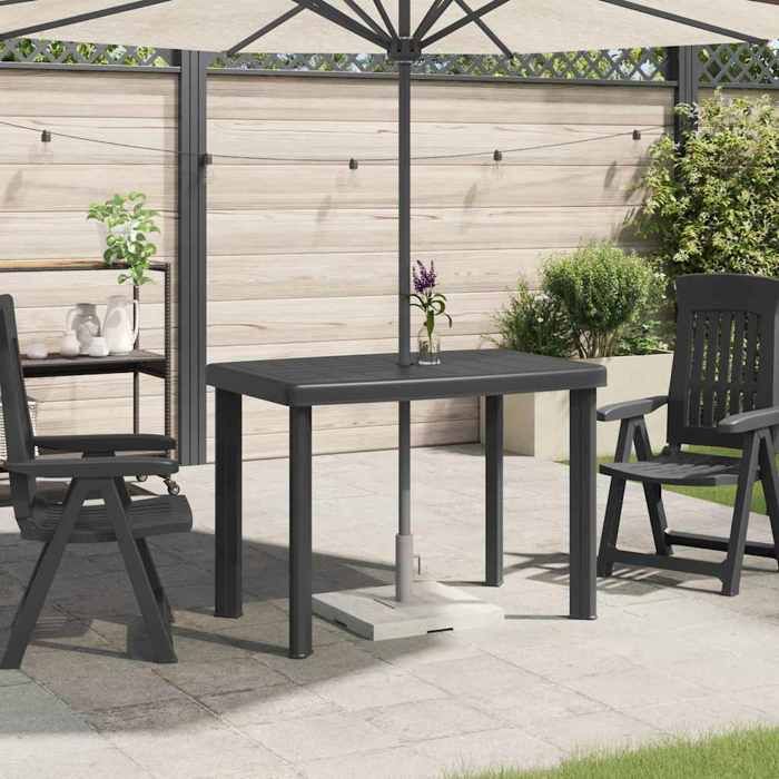 Table de jardin - vidaXL - 101 x 68 x 72 cm - Plastique - Blanc - Résistante aux intempéries