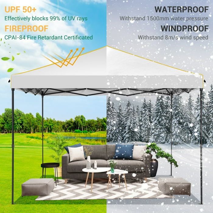 Tonnelle Pliante 3x3 Imperméable Professionnel Tente de Reception,Blanc