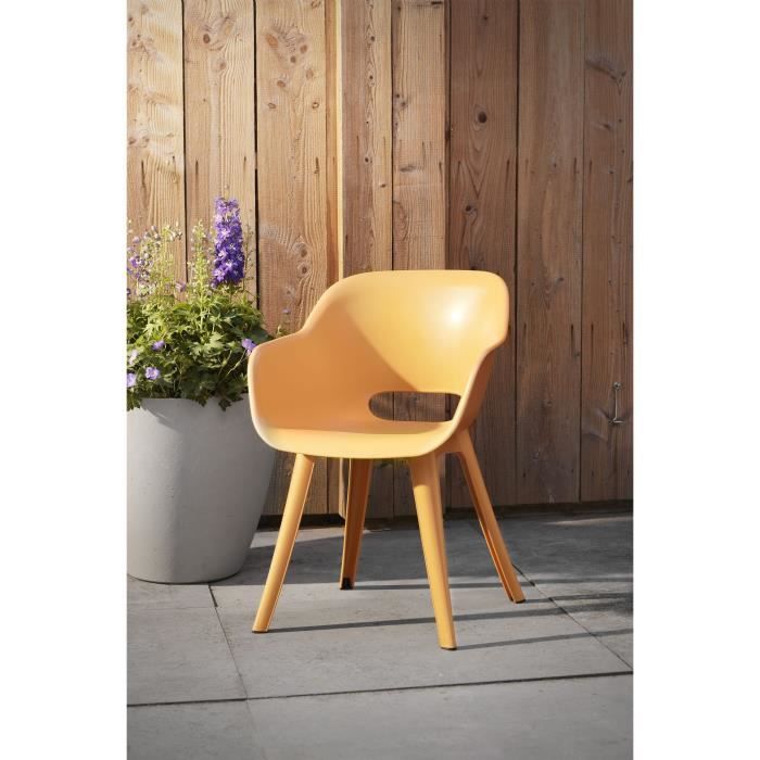 Chaises de jardin - KETER - AKOLA - Lot de 2 en résine - Gris olive - Dossier ergonomique