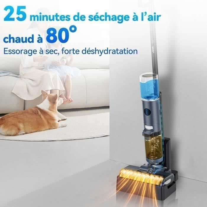 Aspirateur Laveur Sans Fil-JONR ED12 Pro,Aspirateur sans Fil 4 en 1,Autonettoyage 70°C,Séchage à air chaud 80°C,40 Mins (230 m²)