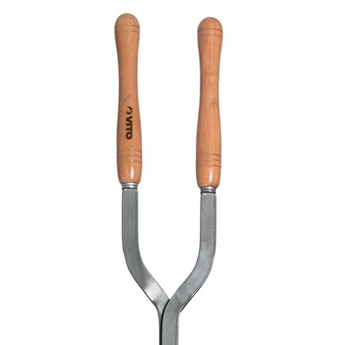 Pack 4 outils de jardin Acier Manche en Bois Fourche + Pelle carrée + Pelle ronde + Bêche VITO