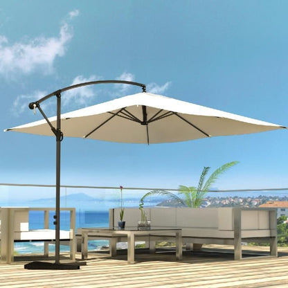 SOLENZARA - Parasol déporté carré 3x3m écru en aluminium