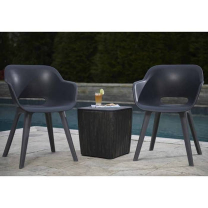 Chaises de jardin - KETER - AKOLA - Lot de 2 en résine - Gris olive - Dossier ergonomique
