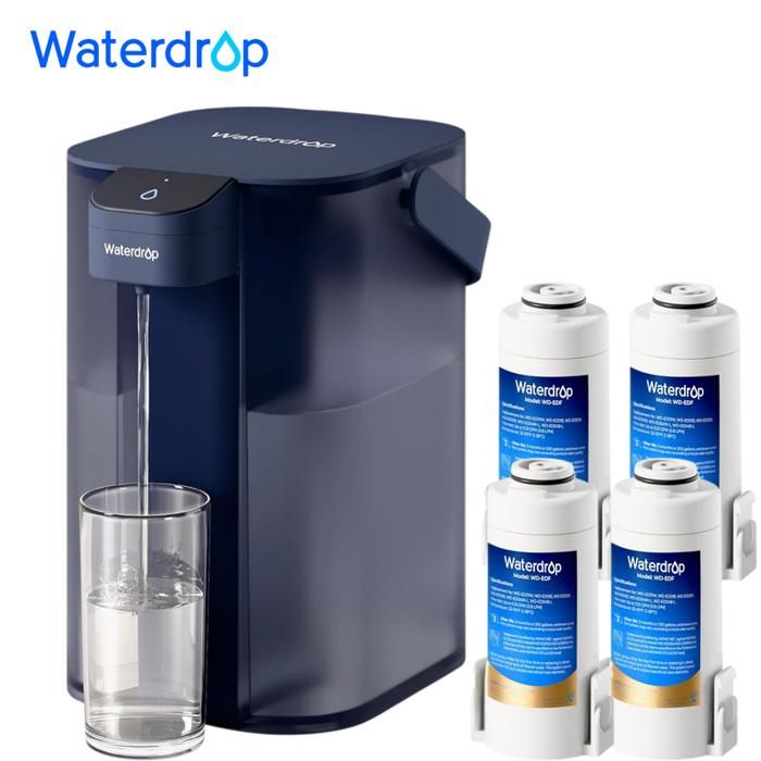 Waterdrop Pichet de filtre à eau électrique, distributeur d'eau rechargeable, système de comptoir instantané de 15 tasses(3)