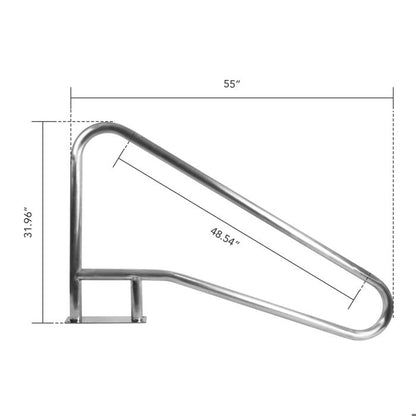 Rampe De Piscine 42.1x19.7in Aluminium Antidérapant, Barre Murale avec Embases, 100kg, Pour Piscine, Spa, Quai, Kit complet inclus