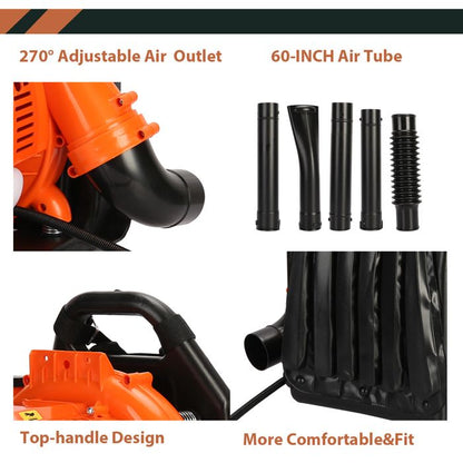 EB430 Souffleur à dos 1250W - longue buse - conception ergonomique - 1250W - 6800r/min - 180 x 45 x 45cm - ORANGE