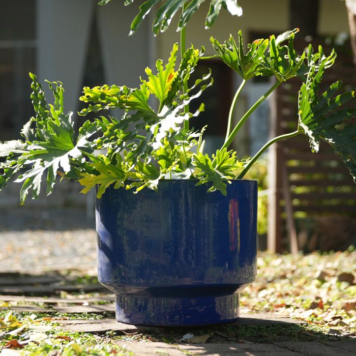 Pots de Fleur en Céramique- Set de 3 pièces-Ø 38,1/30,5/22,9 cm-Bleu