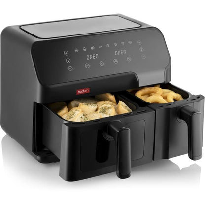 Friteuse sans huile - BODUM - Double compartiment 3,2L et 5,1L - 2700 W - Noir