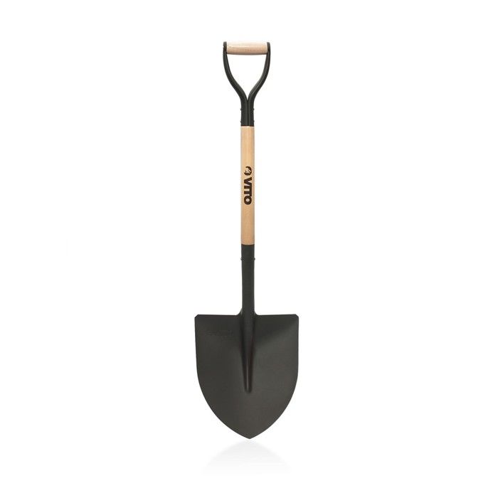 Pack 4 outils de jardin Acier Manche en Bois Fourche + Pelle carrée + Pelle ronde + Bêche VITO