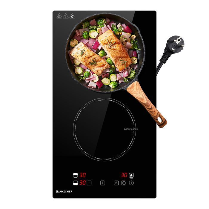Table de cuisson 3 foyers AMZCHEF 9 niveaux de puissance 7400W avec 3 boosters Encastrable