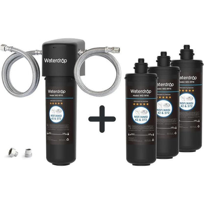 Waterdrop 10UB Système de Filtre à Eau Sous Évier avec Robinet Dédié, 11K Gallons de Filtration D'eau de Grande Capacité
