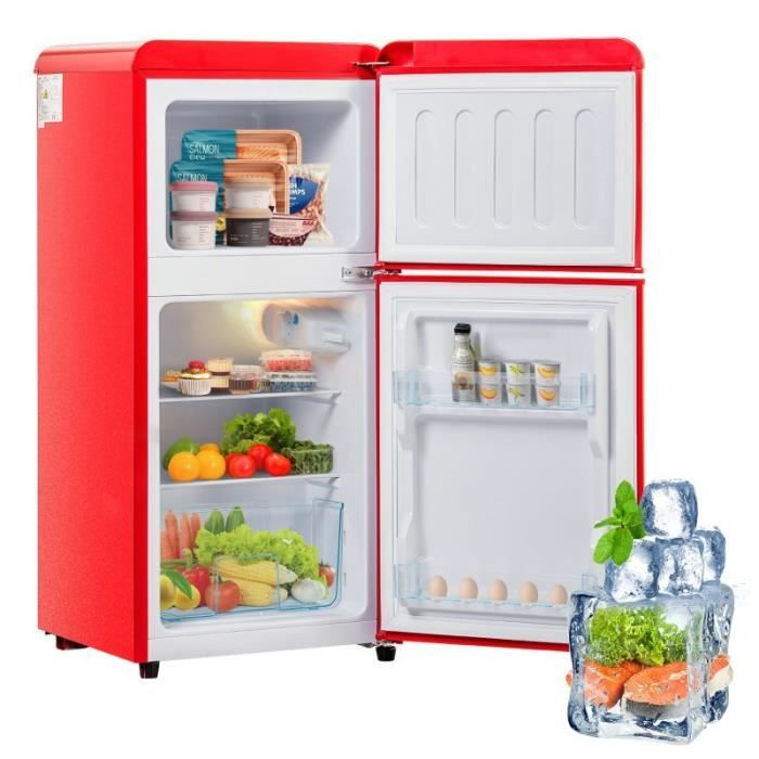 Réfrigérateur rétro - LANGTU - Retro 60L - 2 portes - Congélateur 22 L - 46 dB