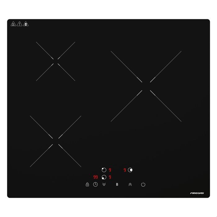 Plaque Induction FIREGAS 60 cm – 3 Foyers, 7400 W, Chauffage Rapide, Design Moderne, Haute Performance