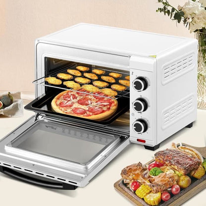 Four à Pizza WOLTU - 28L - Blanc - 1600W - Minuterie 0-60 min - 3 Modes de Cuisine