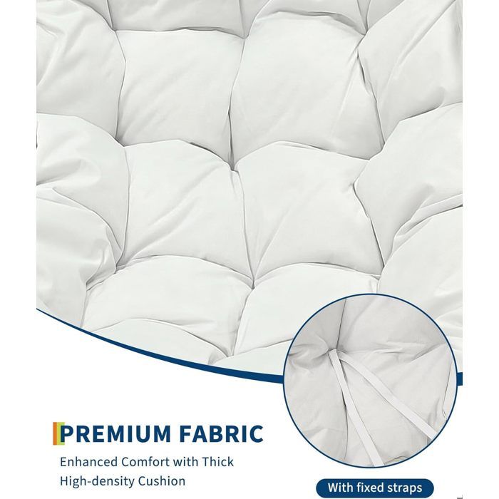 Chaise à bascule pour l'intérieur avec coussin rembourré ,Chaise à bascule en forme d'œuf pour salon, véranda, jardin, terrasse