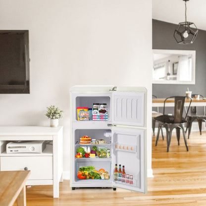 Réfrigérateur rétro - LANGTU - Retro 60L - 2 portes - Congélateur 22 L - 46 dB