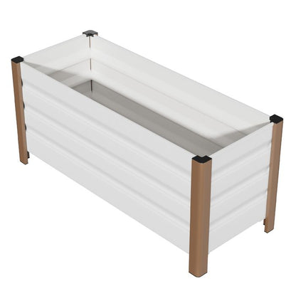Bac de jardin surélevé en aluminium 240*100*40 cm – Anti-rouille, fond ouvert, coins arrondis, Gris, 1pc