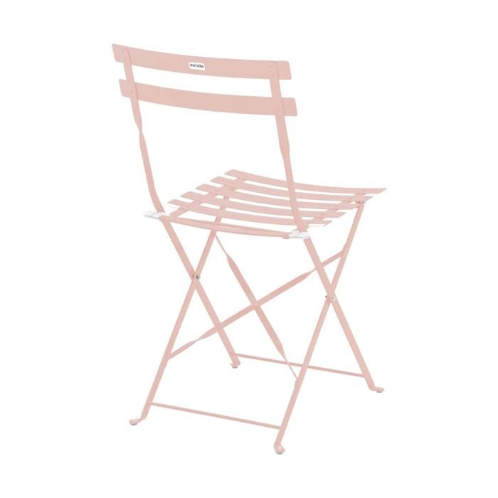 Table de jardin et 2 chaises acier 60 cm vert cactus Rome - Oviala