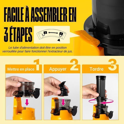 Extracteur de Jus - VENTRAY - Ginnie - Compact - 100 Watt - Rose vif