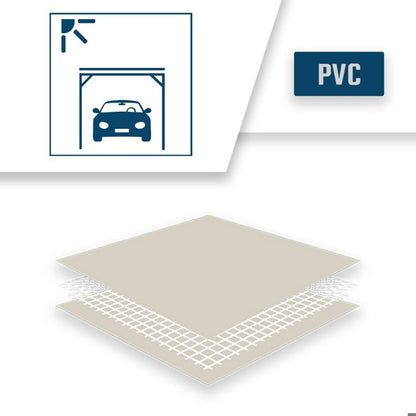 TECPLAST Bâche pour Carport Ivoire 2x2 m XP640CP - Garantie 10 ans - Toile PVC étanche pour abri de voiture - Made in France