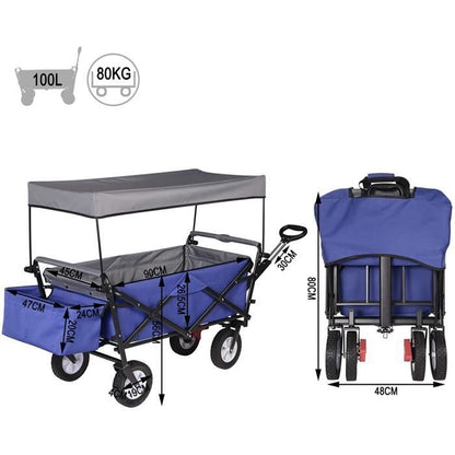 Chariot de manutention pliable WOLTU - capacité de charge 80kg - Anthracite