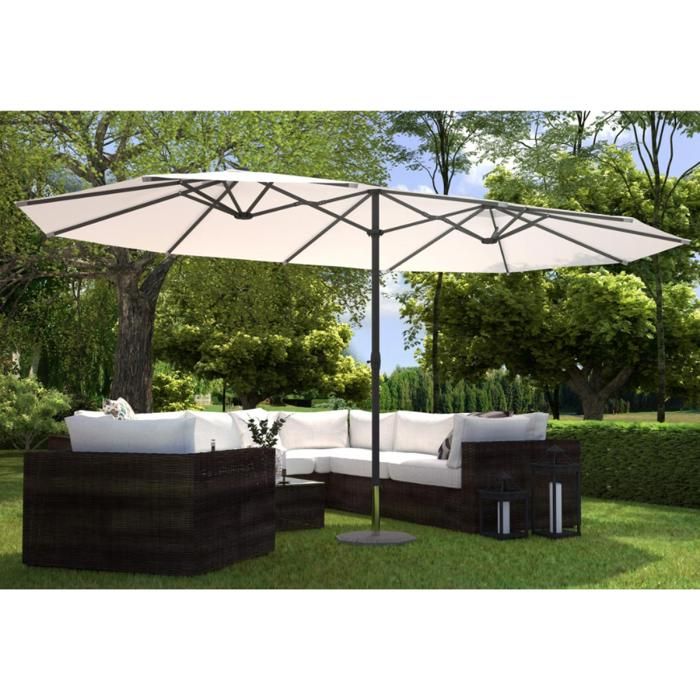 VENICE - Parasol rectangulaire double 2.7x4.6 écru