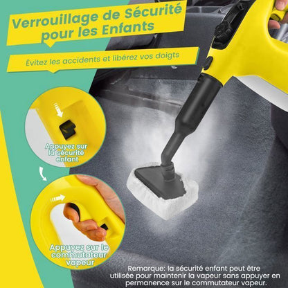 Nettoyeur Vapeur à Main 1500W Punaises de Lit COSTWAY-Réservoir 400 ml-2 Bar-14 Accessoires-125 ℃-Verrou de Sécurité Enfants-Vert