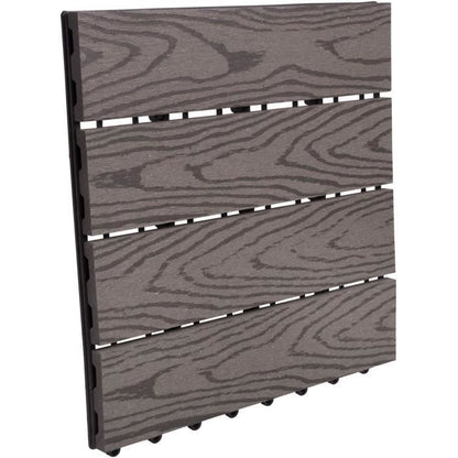 WOLTU Carrelage de sol Dalle WPC 30x30cm,pour jardin terrasse en composite bois-plastique,Café(22 pièces-2 m²)GTF002hco-2