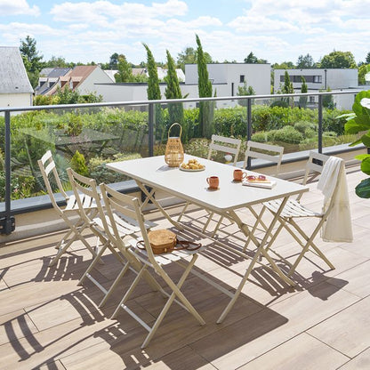 Table de jardin pliante carrée "Greensboro" pétrole 2 places en acier traité époxy - Hespéride