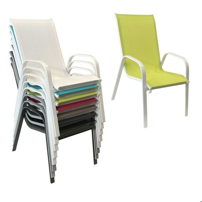 Lot de 4 chaises MARBELLA en textilène gris - aluminium gris anthracite