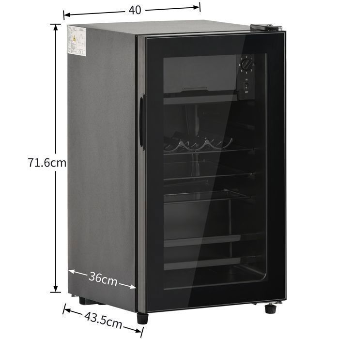 Mini réfrigérateur - Memkey - 76 L - 43,5 x 40 x 71,6 cm - Noir - LED, 6 L congélateur