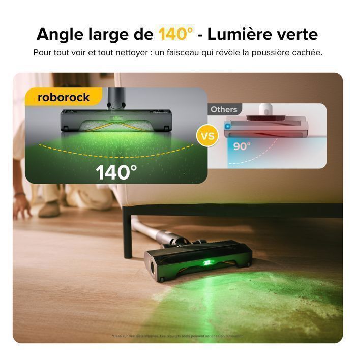 ROBOROCK  H60 Pro - Aspirateur Balai Sans Fil -170AW - 80 Min Autonomie - Tube Flexible 90°-80 Minutes d'Autonomie