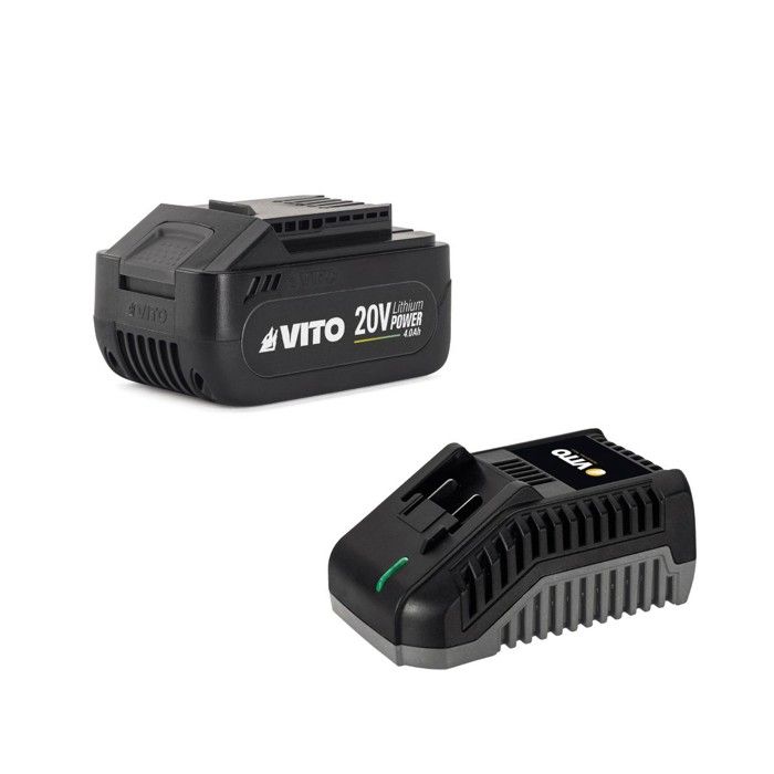 Coupe Bordure sans fil 20V + 2 Batteries 2AH + Chargeur + Jeu de 20 lames coupantes VITO