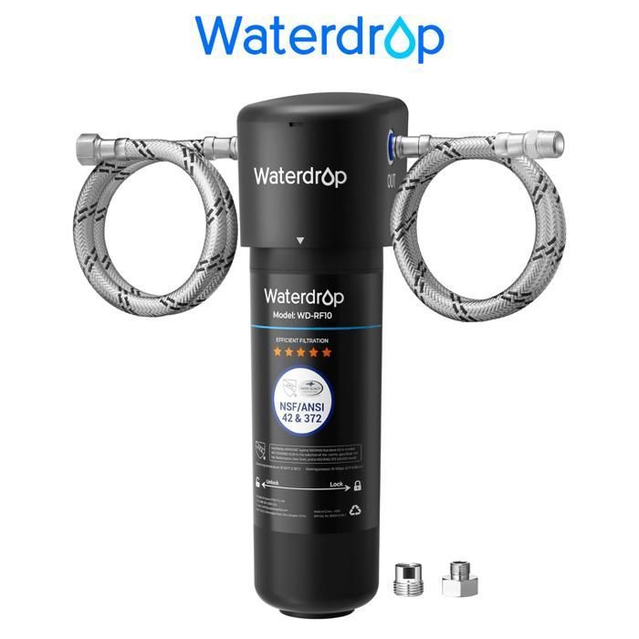 Waterdrop 10UB Système de Filtre à Eau Sous Évier avec Robinet Dédié, 11K Gallons de Filtration D'eau de Grande Capacité