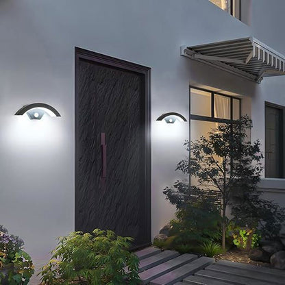 DELIPOP Applique Murale Extérieure LED 24W - Capteur Lumineux, Étanche IP65, 6500k Lumière Blanche pour Jardin（Paquet de 2）- Noir