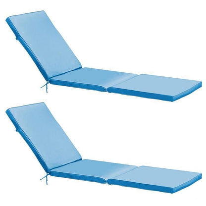Lot 2 coussins bain de soleil polyester bleu 186 x 53 x 5 cm Picchu - Oviala