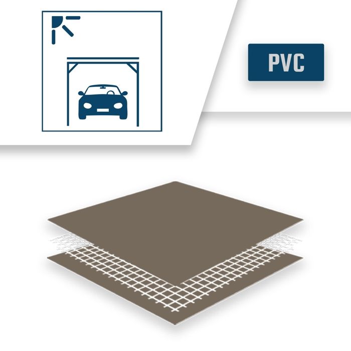 TECPLAST Bâche pour Carport 2,5x3 m LP640CP Taupe - Garantie 8 ans - Toile PVC étanche pour abri de voiture