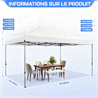 Tonnelle pour Plage Terrasse Camping- Blanc
