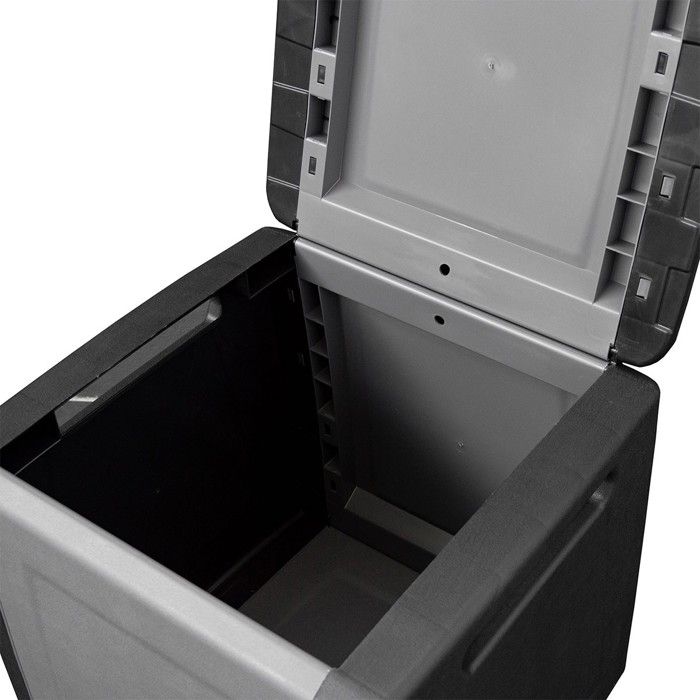 Coffre de rangement 330L Gris/Noir 138 x 53 x H57cm Poignées de transport polypropylène INTEC