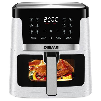 DEIME Air Fryer 6.5L+3.5L - Friteuse sans Huile 10L - Double cuve - 10 Programmes de cuisson - 2800W - Noir