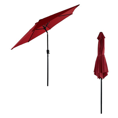Parasol droit HAPUNA rond 2,70m de diamètre rouge