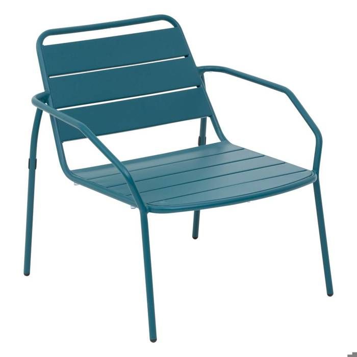 Fauteuil de salon de jardin "Phuket" vert olive traité en acier traité en epoxy - Hespéride