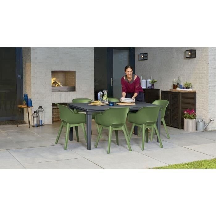 Chaises de jardin - KETER - AKOLA - Lot de 2 en résine - Gris olive - Dossier ergonomique