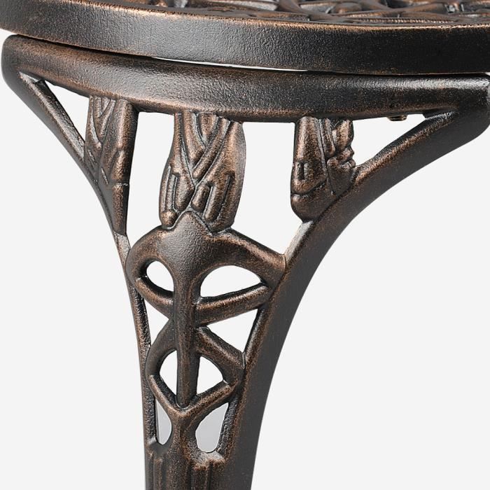 Ensemble Salon de Jardin Balcon Bistro - Yaheetech - Table 59x67 cm - Chaise 44x85,5 cm - Alliage d'aluminium