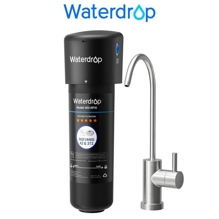 Waterdrop 10UB Système de Filtre à Eau Sous Évier avec Robinet Dédié, 11K Gallons de Filtration D'eau de Grande Capacité