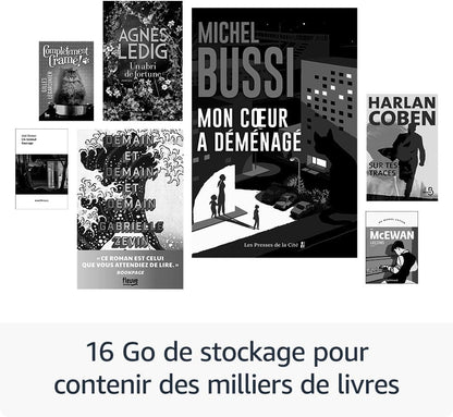 Amazon Kindle (Nouvelle génération) - Le plus léger et compact, avec écran antireflets, changements de page plus rapides et éclairage avant réglable - 16 Go - Avec publicités - Noir
